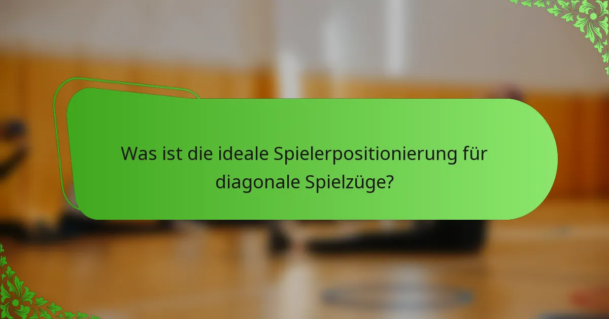 Was ist die ideale Spielerpositionierung für diagonale Spielzüge?