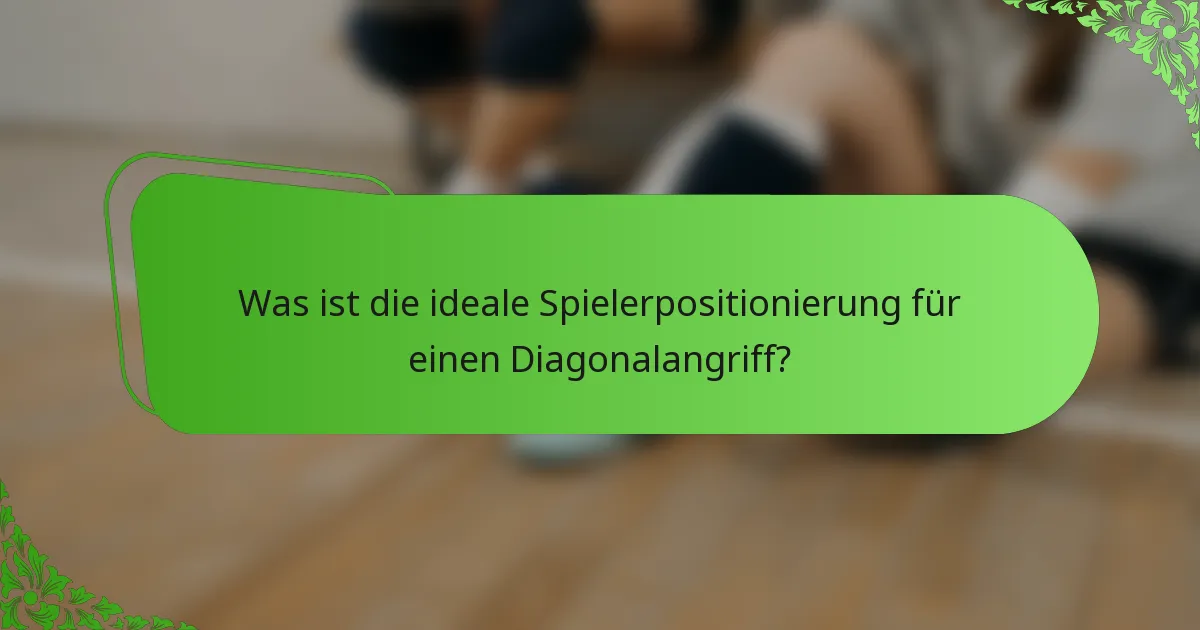 Was ist die ideale Spielerpositionierung für einen Diagonalangriff?