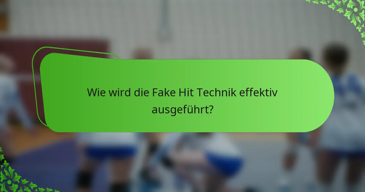 Wie wird die Fake Hit Technik effektiv ausgeführt?